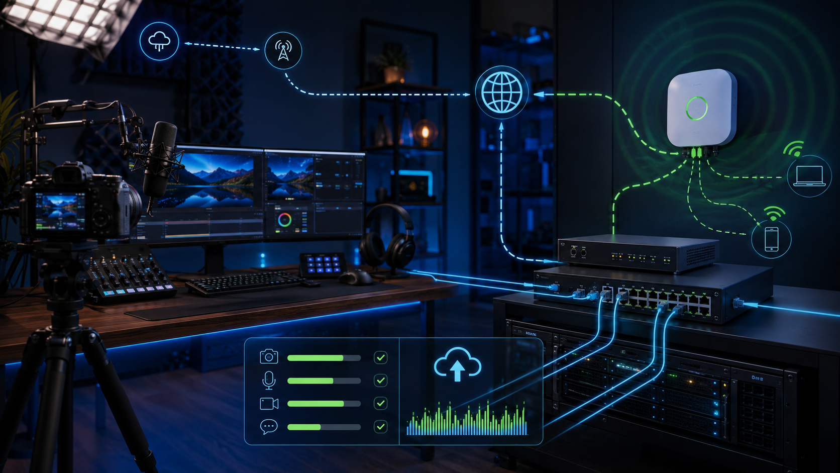 Stabiles Netzwerk für Livestreams und Videokonferenzen: LAN, QoS und Upload-Reserve